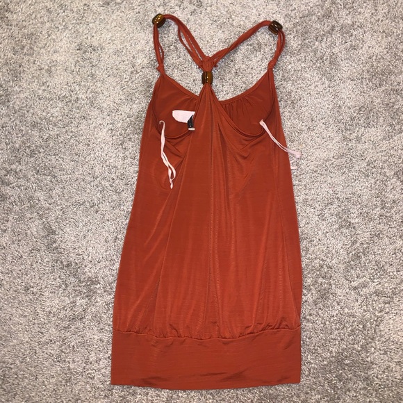 Volce Dark Orange & Brown Balled Blouse size M - Picture 9 of 11